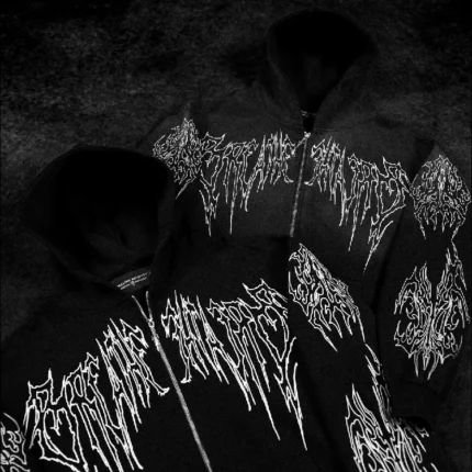 Abyssal Wraith Oversized Zip-up Hoodie [SMOKE]